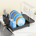 1 Tier 304 Stainless Steel Dish Rack Dish Organizer With Detachable Utensil Holder Supplier